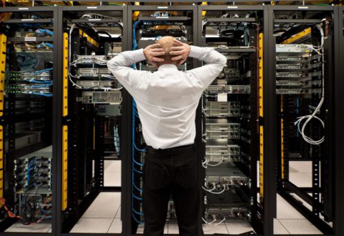 datacentre with servers and disaster recovery